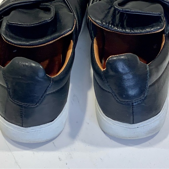 BRUSQUE Black Leather Sneakers Size 9 40 Twist Slip-On - Picture 6 of 11